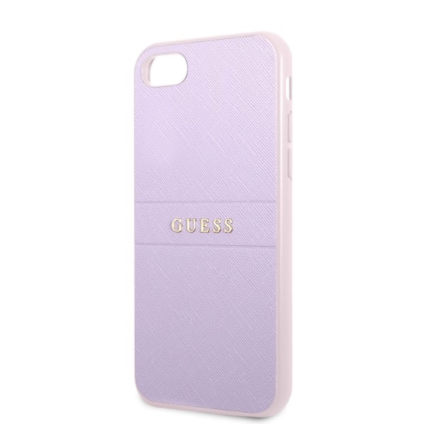 Case Guess Guhci8psasbpu iPhone 7/8 / Se 2020 / Se 2022 Hardcase Purple/purple Saffiano Hot Stamp &amp; Metal Logo Case
