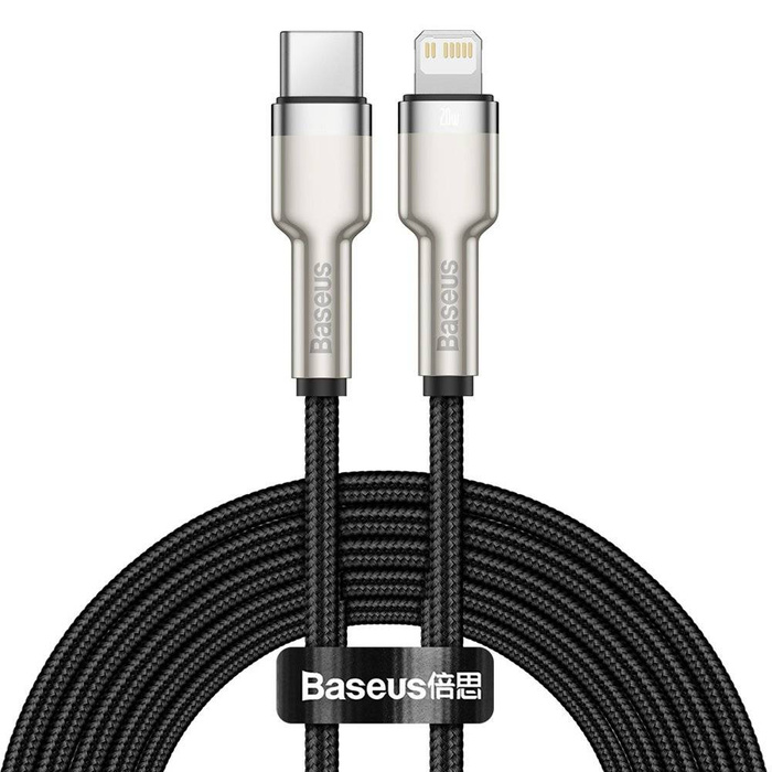 Baseus Cafule Metal Datenkabel USB Typ C - Lightning 20 W Power Delivery 2 m schwarz (CATLJK-B01)