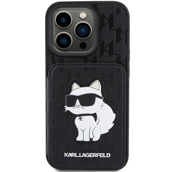Karl Lagerfeld KLHCP15LSAKCNSCK iPhone 15 Pro 6.1" noir/noircase Saffiano Cardslots et Stand Monogram Choupette