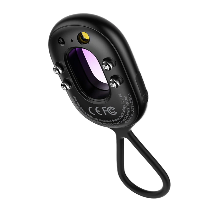Baseus Heyo Series II Versteckter Kameradetektor mit Alarm und Mini-Taschenlampe + Baseus Simple USB-A - USB-C Kabel - Schwarz