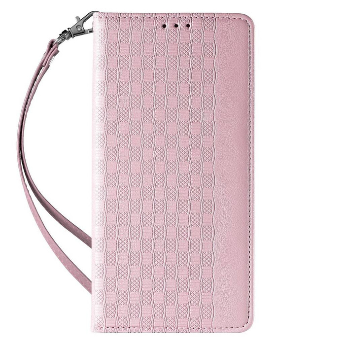 Pouzdro s magnetem pro iPhone 13 Pro Pouch Wallet + Mini Lanyard Pendant Pink
