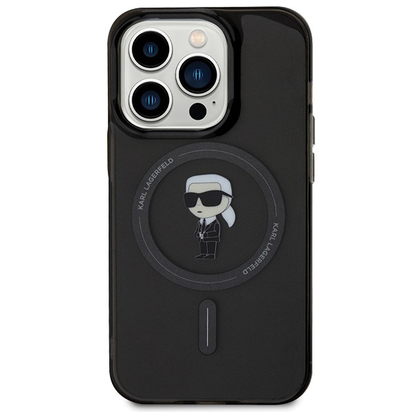Etui Karl Lagerfeld KLHMP15LHFCKNOK iPhone 15 Pro 6.1" czarny/black hardcase IML Ikonik MagSafe Case