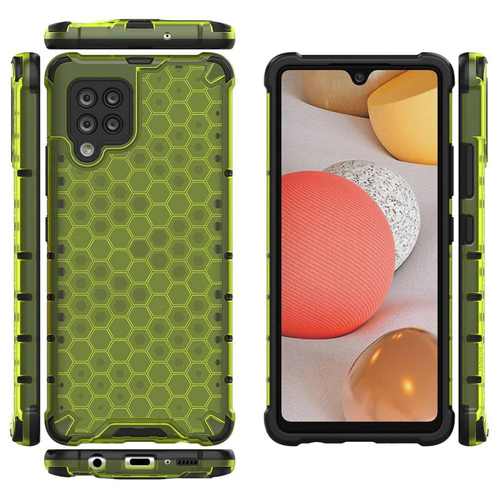Custodia protettiva per armatura a nido d&#39;ape con paraurti in TPU per Samsung Galaxy A42 5G verde