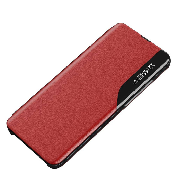Eco Leather View Case è un&#39;elegante custodia con patta e funzione stand per Samsung Galaxy A73 rosso