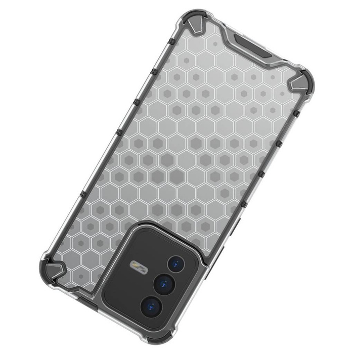 Cover blindata a nido d&#39;ape con cornice in gel per Vivo V23 5G trasparente