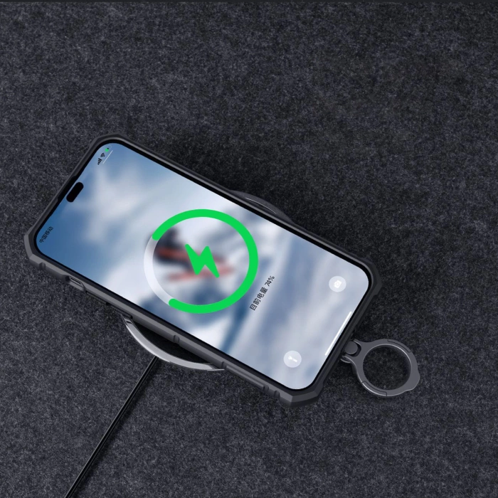 Etui Nillkin CamShield Armor Pro Case etui iPhone 14 Pro Max pancerny pokrowiec z osłoną na aparat ring podstawka niebieskie