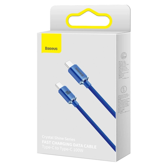 Baseus Crystal Shine Series Kabel USB-Kabel für schnelles Laden und Datentransfer USB Typ C - USB Typ C 100W 2m blau (CAJY000703)