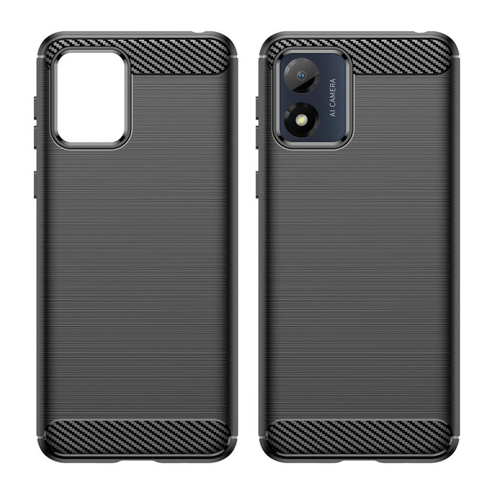 Funda Carbon para Motorola Moto E13 funda flexible silicona carbono negra