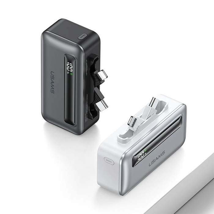 USAMS Powerbank 4500mAh USB-C/Lightning   20W PD Fast Charge szary/tarnish XB Series 4K5CD23301 (US-CD233)