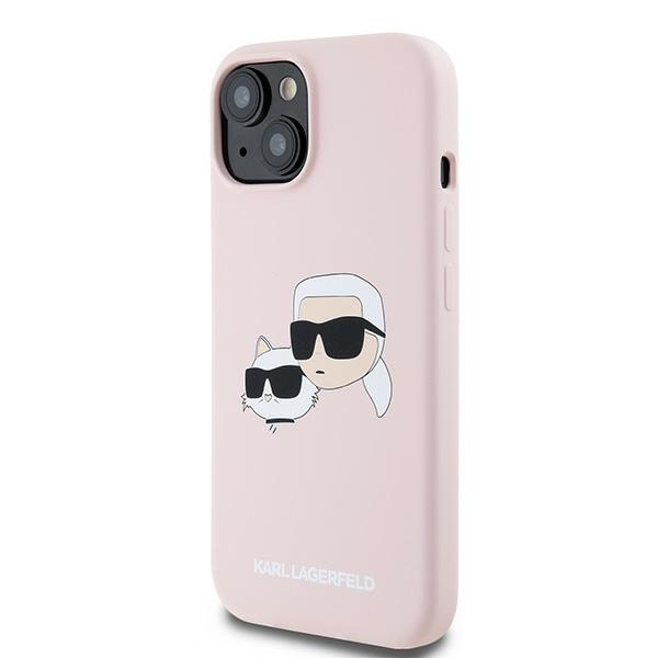 Etui Karl Lagerfeld KLHMP15SSKCHPPLP iPhone 15 / 14 / 13 6.1" różowy/pink hardcase Silicone Karl & Choupette MagSafe