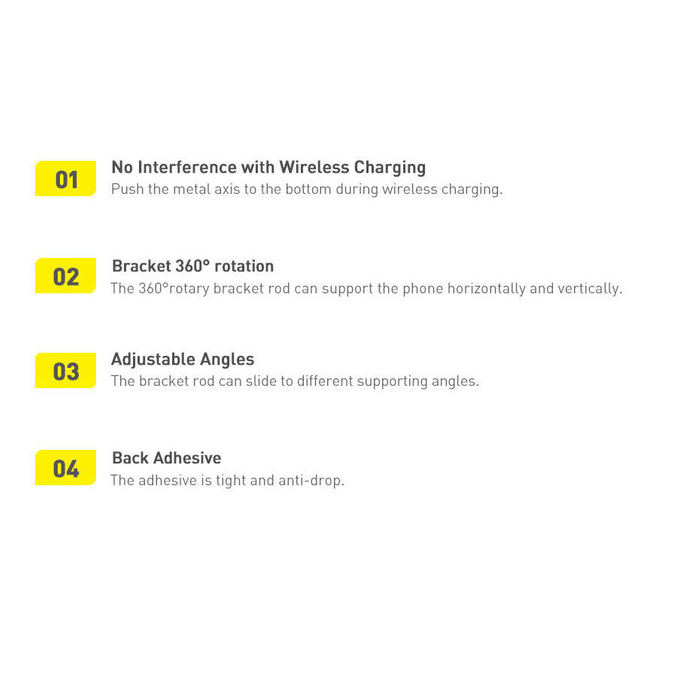 Baseus samolepicí skládací držák telefonu bílý (LUXZ000002)