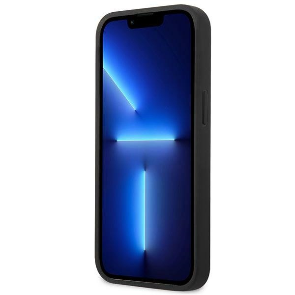 Mercedes MEHCP13SPSQBK iPhone 13 mini 5,4" noir/noir Mallette rigide en cuir motif étoiles