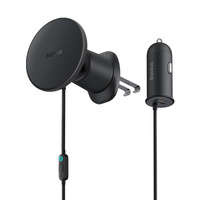 Cargador de coche inductivo MagSafe 15W USB C 25W Baseus CW01 - negro