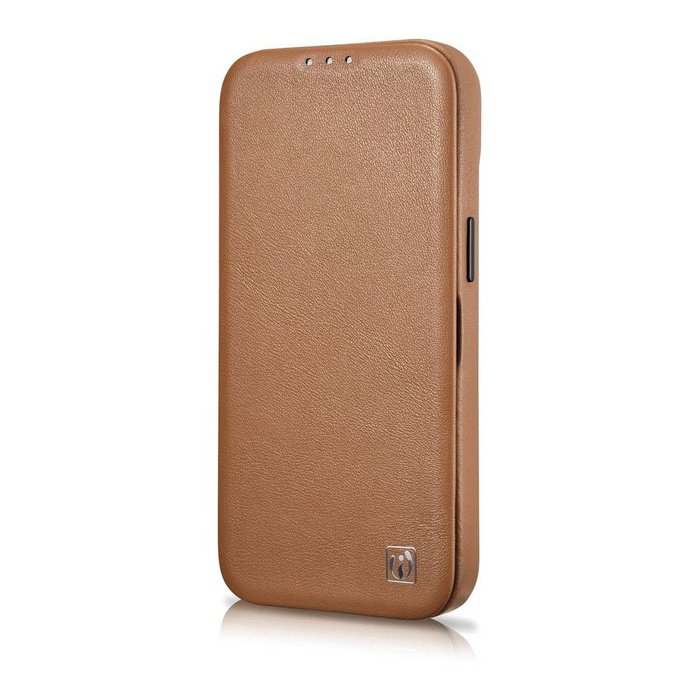 iCarer CE Premium Leather Folio Case iPhone 14 Pro Max Flip Magnetic MagSafe Leather Case Brown (WMI14220716-BN)