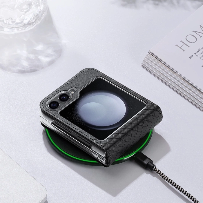 Dux Ducis Brill leather case for Samsung Galaxy Z Flip 6 - black