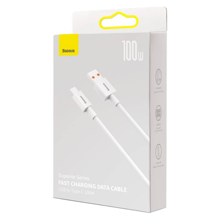 [B WARE] Baseus Superior Series Schnellladekabel USB-A - USB-C 100W 480Mbps 2m weiß