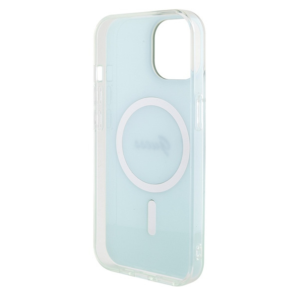 Case Guess GUHMP15SHITSQ iPhone 15 6.1" turquoise/turquoise hardcase IML Iridescent MagSafe Case