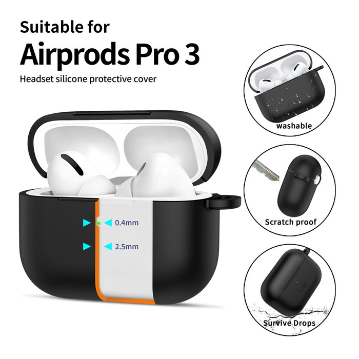 TECH-PROTECT SILICONE HOOK APPLE AIRPODS PRO 3 BLACK