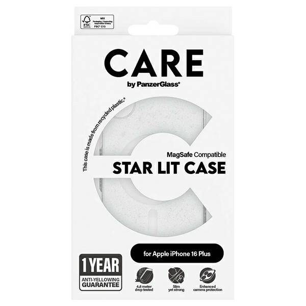 Etui CARE by PanzerGlass Flagship Star Lit Case iPhone 16 Plus 6,7" biały/white MagSafe 1343