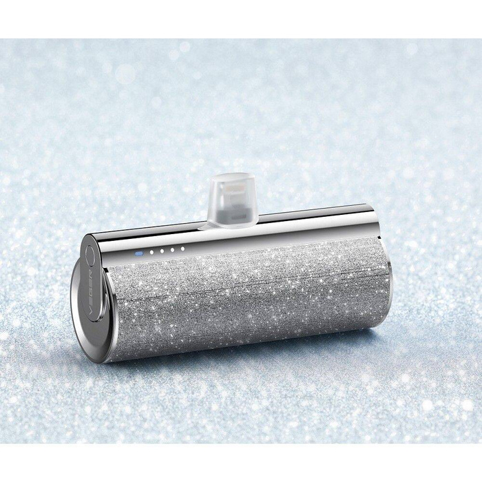Powerbank Veger PlugOn (W0573P) PD QC3.0 2,4A 12W 5000 mAh z wbudowanym złączem Lightning srebrny