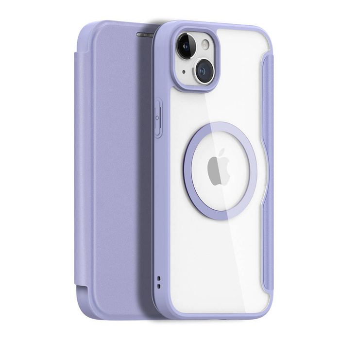 Funda Dux Ducis Skin X Pro Magnetic Flip MagSafe para iPhone 15 Plus - Púrpura