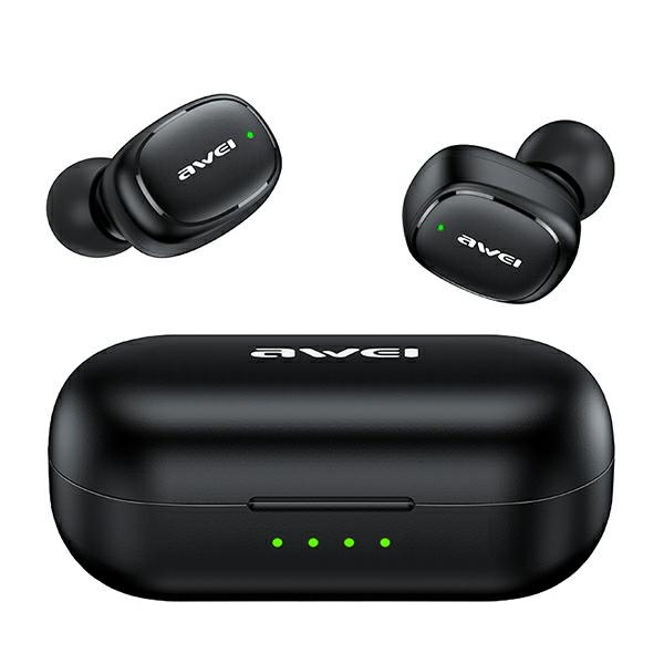 AWEI kopfhörer Bluetooth 5.1 T13 Pro TWS + Dockingstation schwarz/schwarz