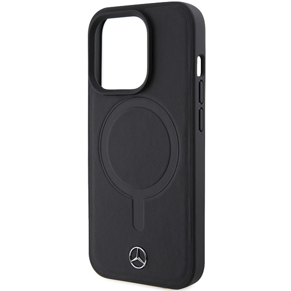 Etui Mercedes MEHMP15X23RCMK iPhone 15 Pro Max 6.7" czarny/black hardcase Smooth Leather MagSafe
