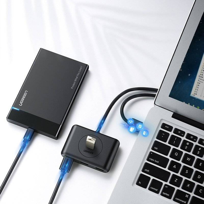Ugreen HUB 4x USB 3.0 Port USB Câble de type C 1m noir (CR113 40850)