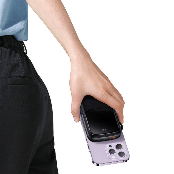 Powerbank 10000mAh 20W Baseus Qpow Pro Overseas Edition + USB C 3A Cable - Black