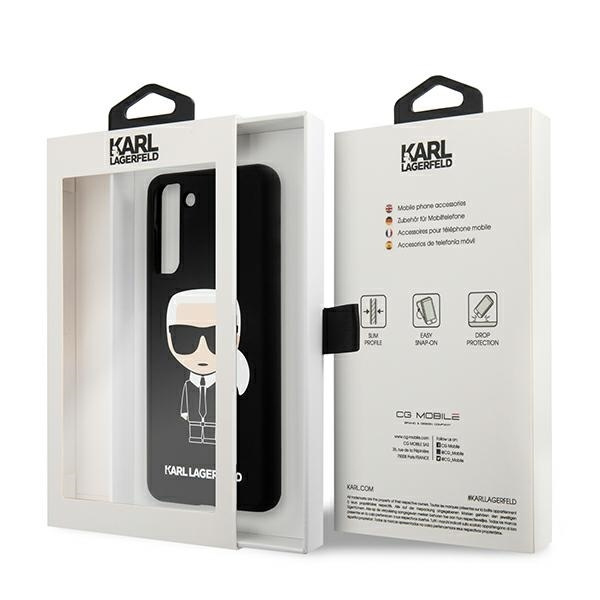  KARL LAGERFELD Samsung Galaxy S21 Plus Silicone Iconic KLHCS21MSLFKBK Funda rígida negra