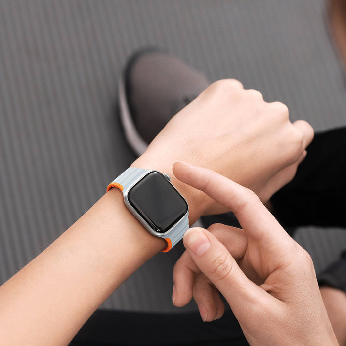 Correa Magnética para Apple Watch SE, 8, 7, 6, 5, 4, 3, 2, 1 (41, 40, 38 mm) Correa Dux Ducis (Versión LD) - Gris Naranja