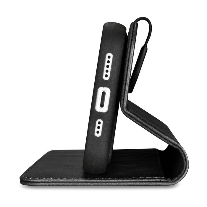 iCarer Oil Wax Wallet Case 2in1 iPhone 14 Pro Flip Housse en cuir Anti-RFID noir (WMI14220722-BK)