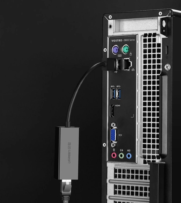 Ugreen externe Netzwerkkarte RJ45 - USB 2.0 100 Mbit/s Ethernet schwarz (CR110 20254)