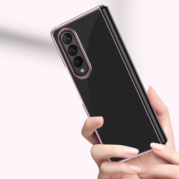 Pokovování Case tvrdý case kryt pouzdro s kovovým rámečkem Samsung Galaxy Z Fold 3 modrý