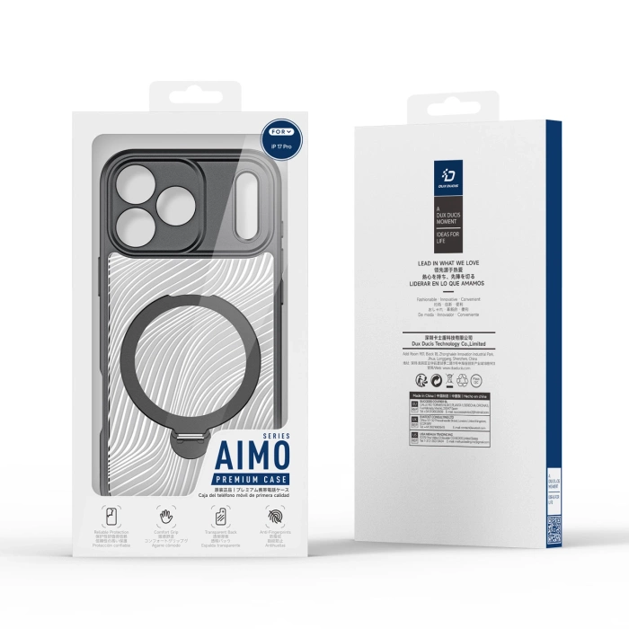 Dux Ducis Aimo Mag Case mit Magnetring und Ständer für iPhone 17 Pro – Schwarz