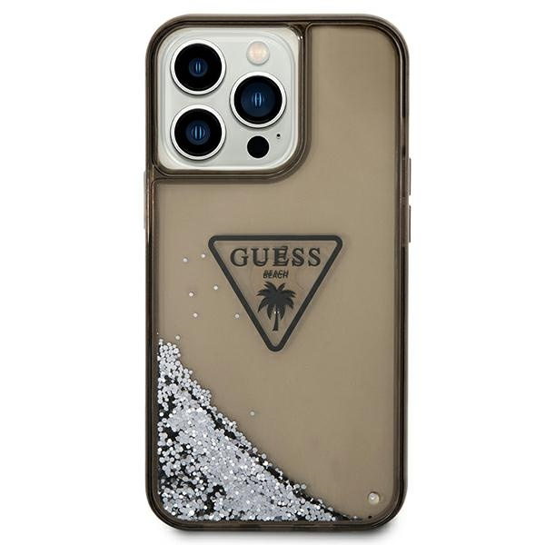 Hülle Guess GUHCP14XLFCTPK iPhone 14 Pro Max 6,7" schwarz/schwarz hartcase Liquid Glitter Palm Collection