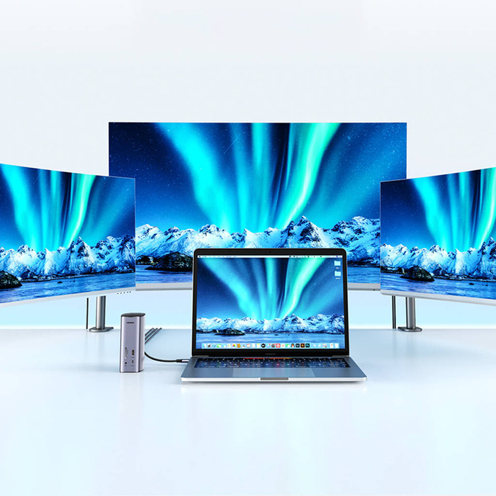 Ugreen HUB multifunzione 12in1 USB C USB HDMI DP RJ45 AUX SD TF grigio (CM555)