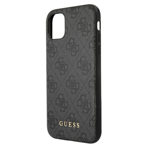 Hülle Guess GUHCN61G4GFGR iPhone 11 6.1" grau/grau hart case 4G Metall Gold Logo