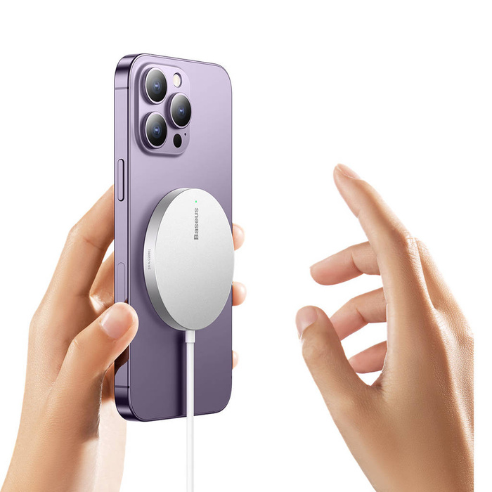 Baseus Simple Mini3 nabíječka indukce 15W stříbrná