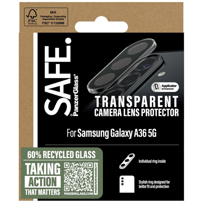 Szkło hartowane na obiektyw SAFE by       PanzerGlass Rings Lens Protector do Samsung Galaxy A36 5G przezroczysty