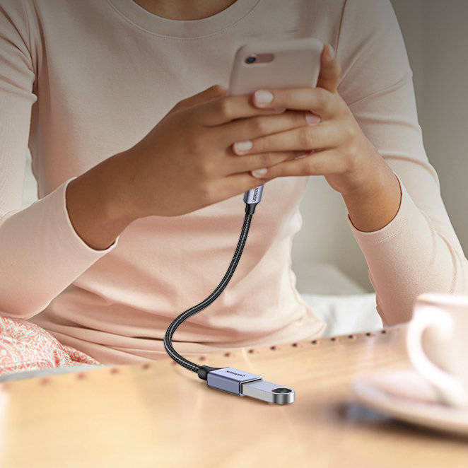 Kabel USB C (samec) - USB (samice) 3.0 OTG 0,15 m Ugreen US378 - černý