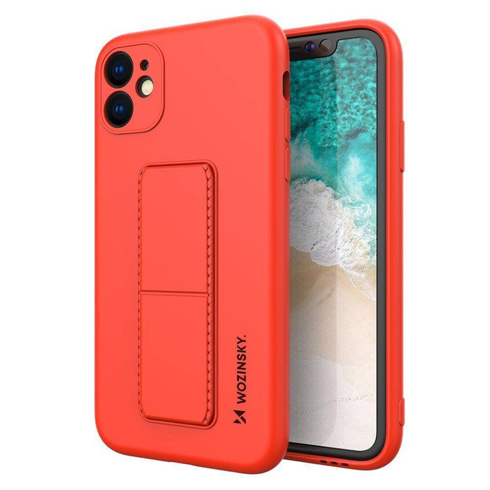 Wozinsky Kickstand Case Flexible Silikon Stand Cover iPhone 12 mini rot
