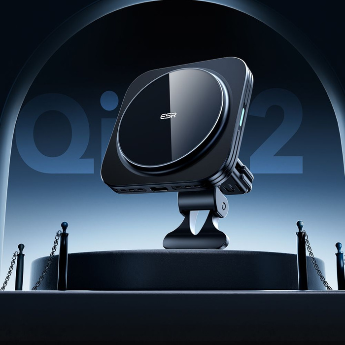 ESR HALOLOCK MagNETIC MagSafe VENT CAR MOUNT WIRELESS CHARGER QI2 15W BLACK