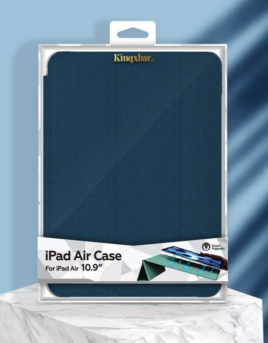 Custodia magnetica Kingxbar Business Series Smart Cover Sleep iPad Air 2020/2022 arancione