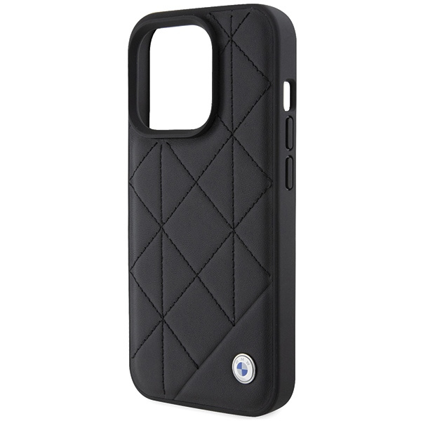 Hülle Bmw Bmhcp15x22rqdk IPhone 15 Pro Max 6,7" Schwarz/Schwarz Leder gestepptCase