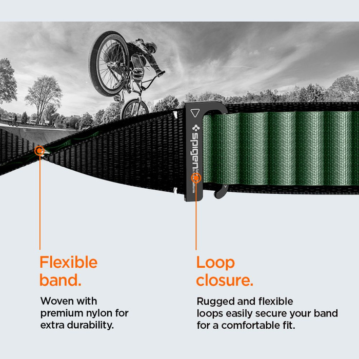 Spigen WBF1 BAND Apple Watch 6 / 7 / 8 / 9 / 10 / SE / ULTRA 1 / 2 (44 / 45 / 46 / 49 MM) NEGRO/VERDE