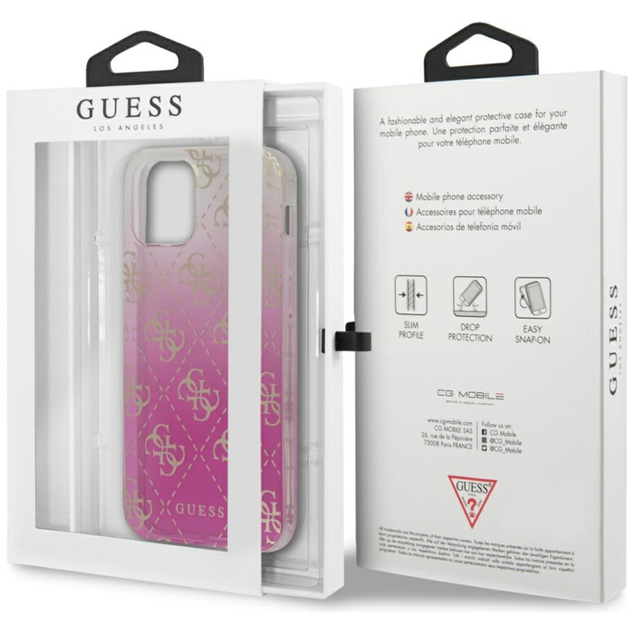GUESS Apple iPhone 12 Mini 4G Gradient Hülle GUHCP12SPCU4GGPI Rosa Hartschale