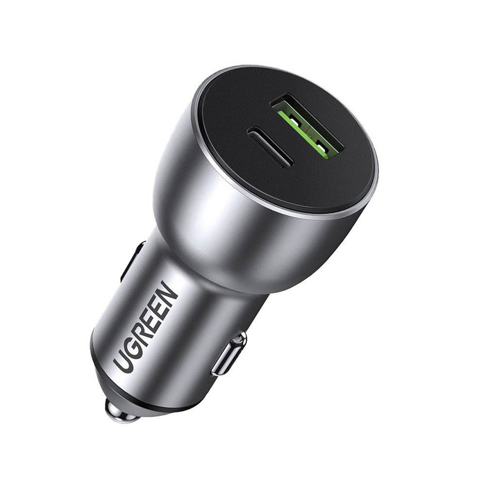 Ugreen car charger USB / USB Type C Quick Charge 3.0 Power Delivery 36 W 3 A gray (CD213 60980)