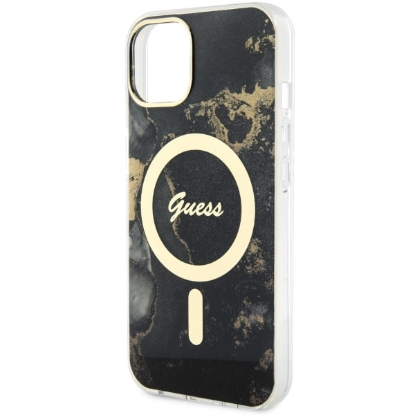 Hülle Guess GUHMP14MHTMRSK iPhone 14 Plus 6,7" schwarz/schwarz hartcase Golden Marble MagSafe Case