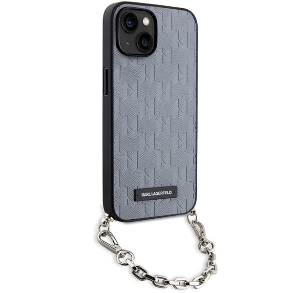 Case Karl Lagerfeld KLHCP14SSACKLHPG iPhone 14 6.1" silver/silver hardcase Saffiano Monogram Chain Case